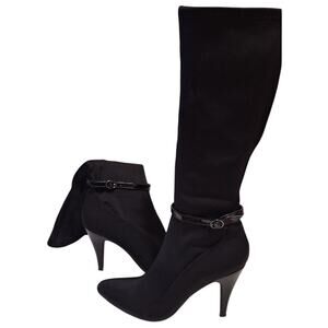 Nine West Brantyn Womens Neoprene Sock Soft Heeled Boots Black Size 7.5 Stretch